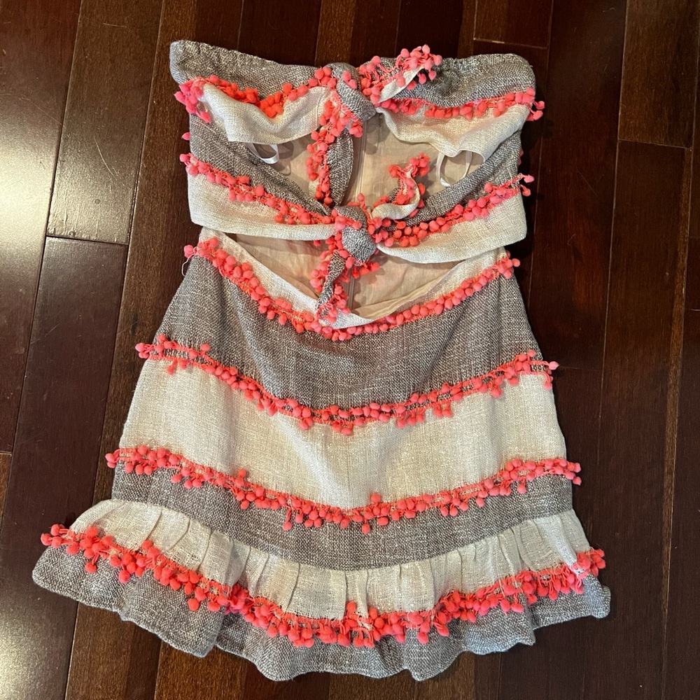 Tulurosa Mini Dress with front ties - XS